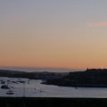 Sun setting across Plymouth