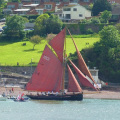 Sailing into harbour at Teignmouth