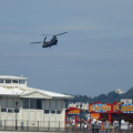 Chinook over the bay