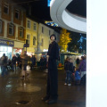 Policeman on stilts